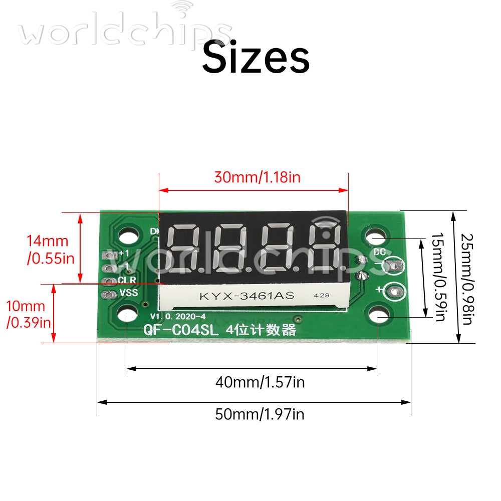 1/5/10PCS DC4-40V 0-9999 Digital Counter Module With Power Cut Memory Function