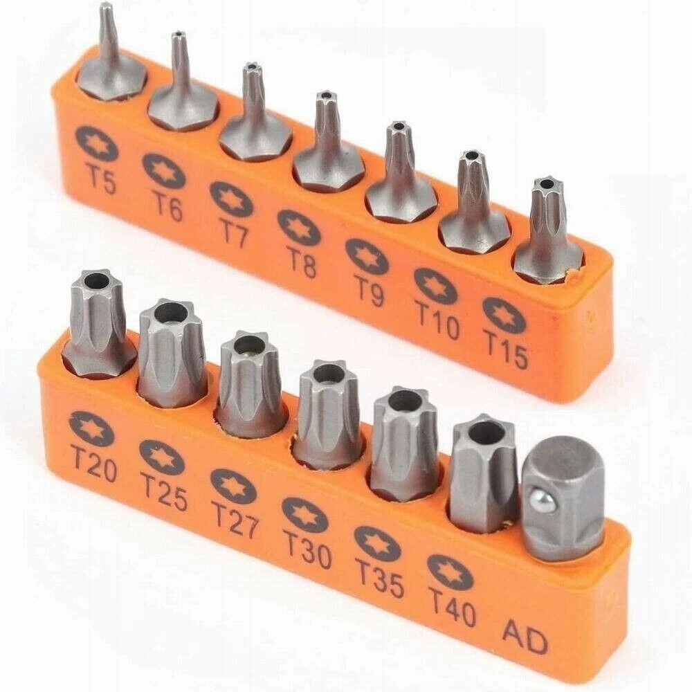 14 Torx Bit Set Torq Hex Star Spanner Tri Wing Screwdriver Tamper Proof Security