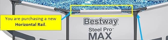 Horizontal Pole for Bestway Steel Pro Max Pool 2022-25 15ft x 42"