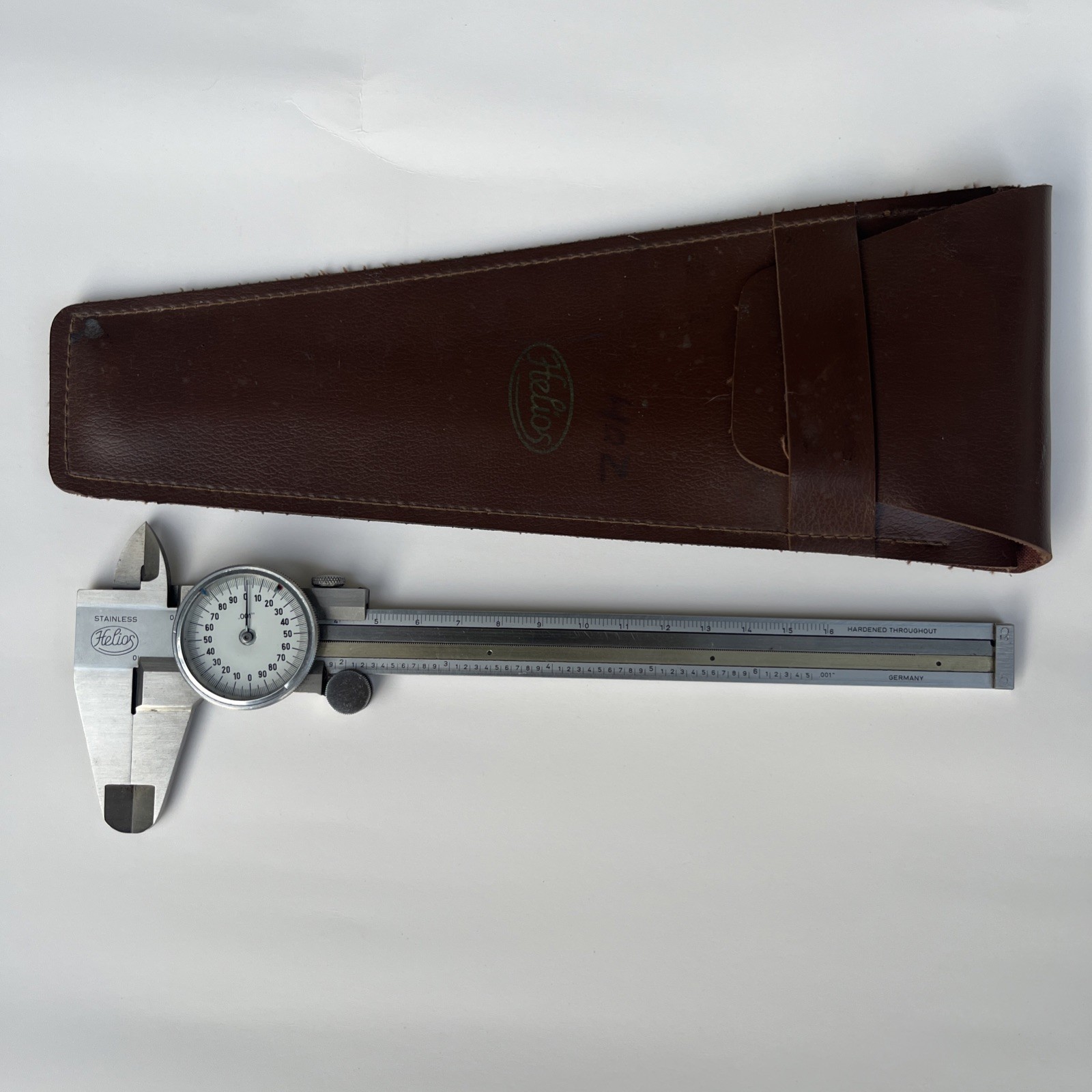 Vintage Helios Dial Caliper “9 inch White Face Dial With Case, Made in Germany
