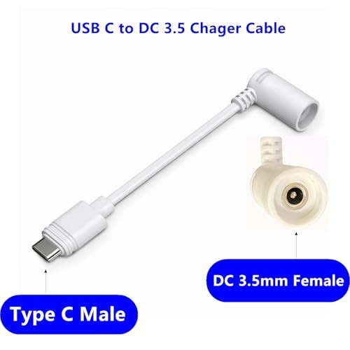 White Ring Barrel Plug to USB-C Adapter - Compatible with 1st Gen Solar Panel,