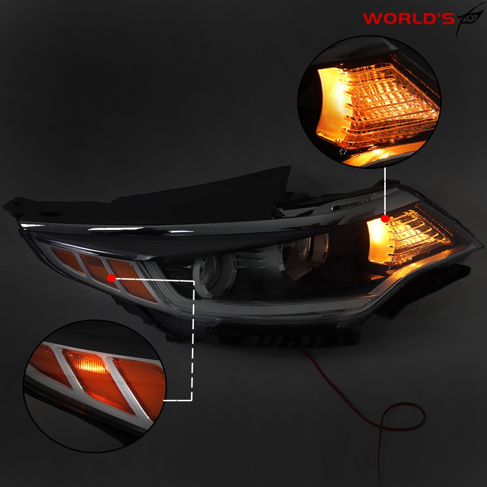 Right+Left Halogen Headlight For Kia Optima 2016-2018 w/o LED DRL Chrome Housing