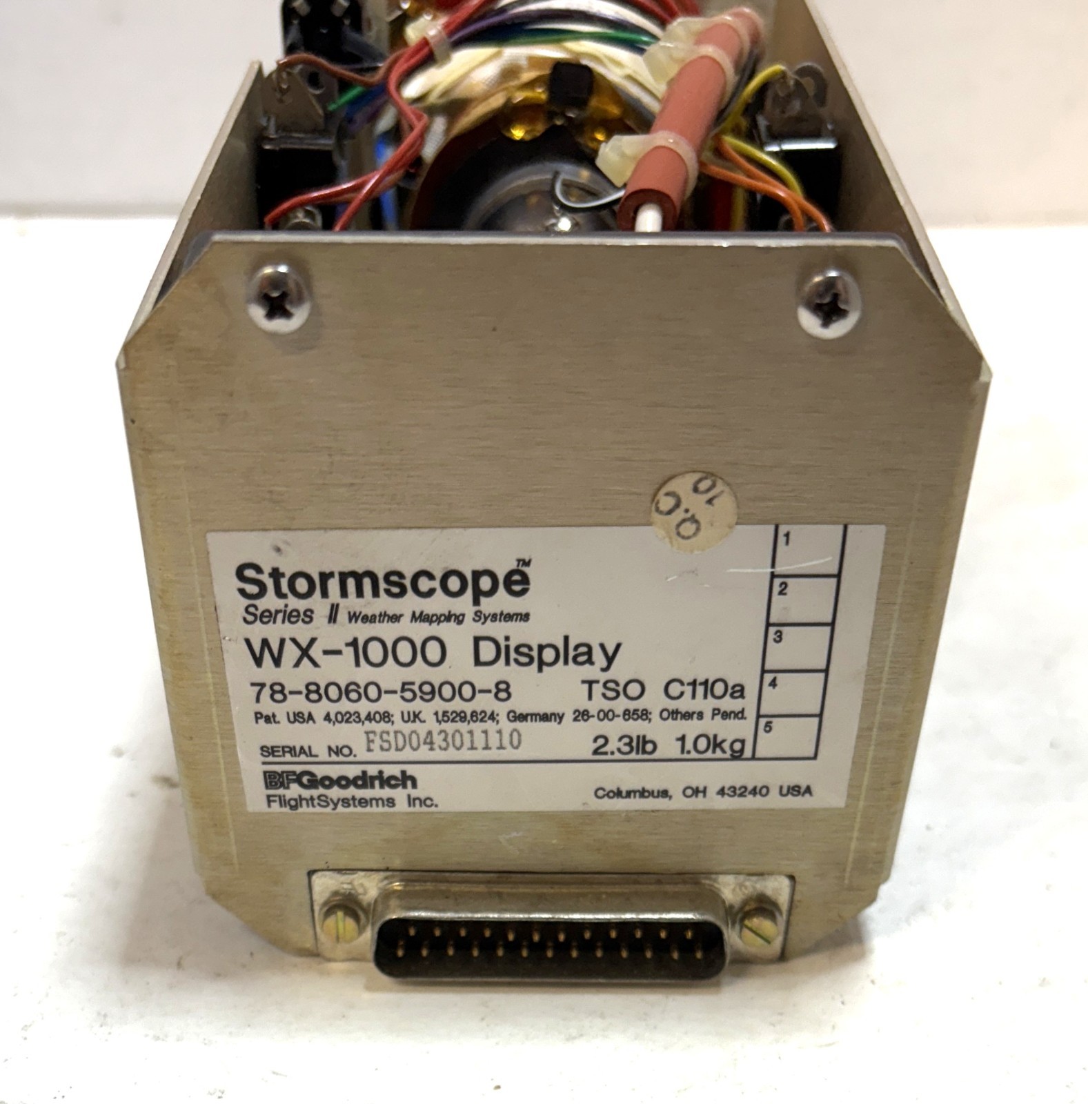 STORMSCOPE WX-1000 DISPLAY TSO C-110a