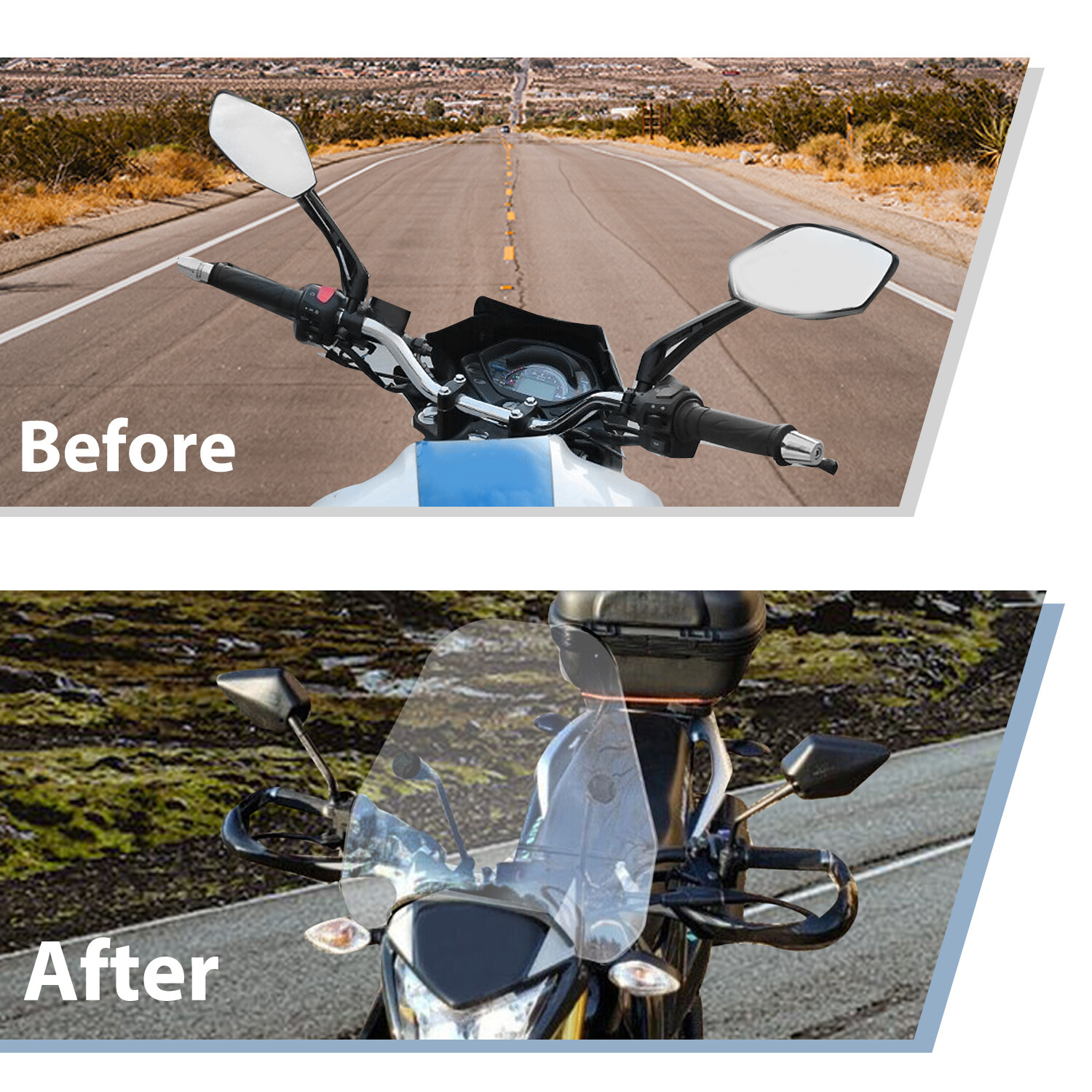Windshield for Motorcycle Sportster Softail Dyna Glide Suzuki 7/8" 1" S-06C