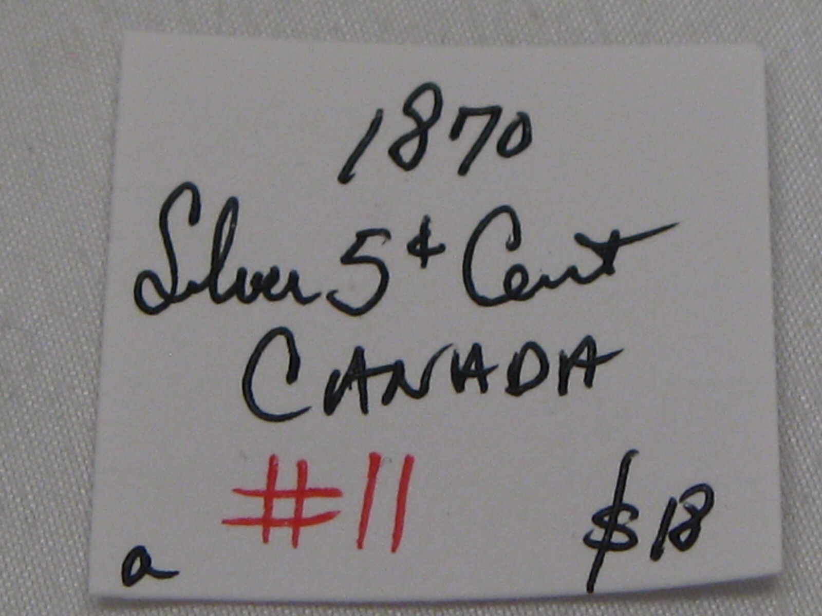 1870 Silver 5¢ Five Cent CANADA. #11