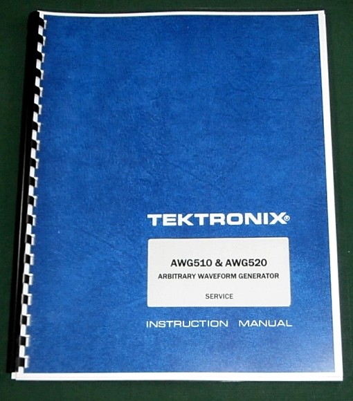 Tektronix AWG510 AWG520 Service Manual: Comb Bound & Protective Plastic Covers