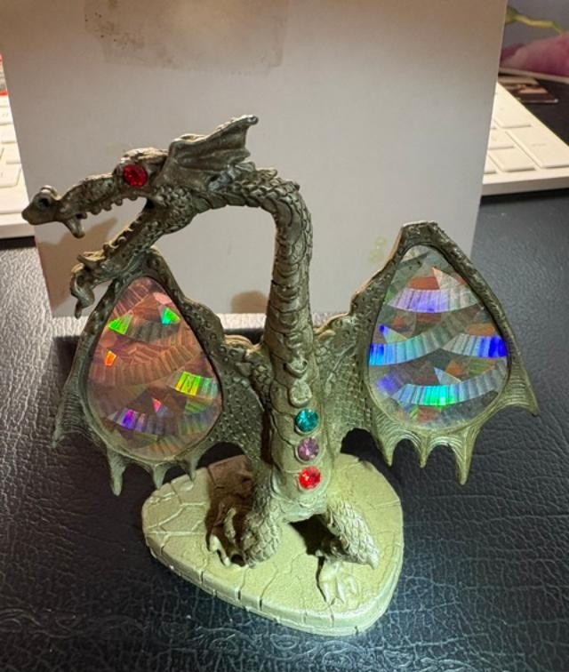 Neeley Comstock CCI Pewter Magic Dragon Holographic Wings Figurine Very Nice