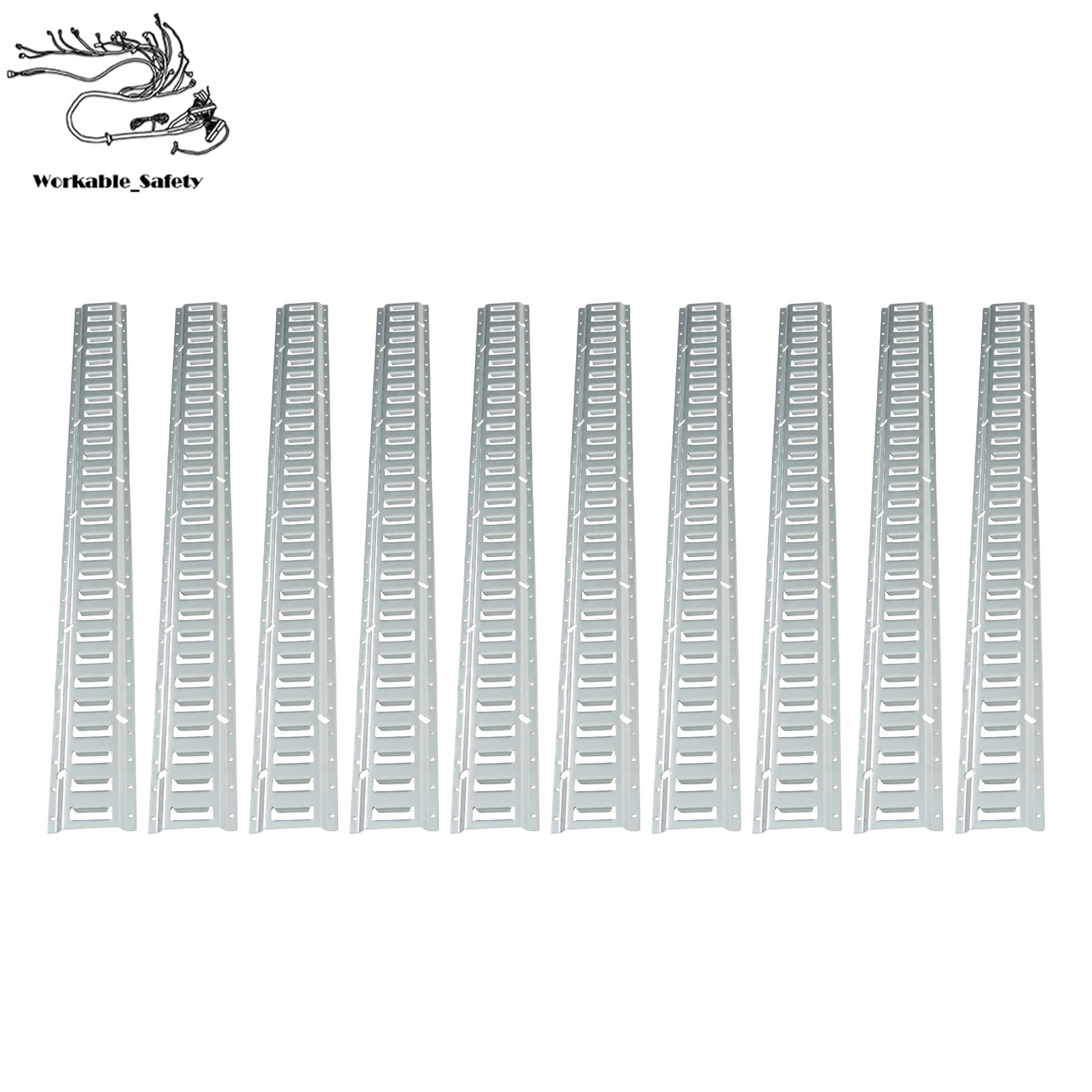 Silver 10 Pack 5 Foot E Track Rails, Zinc Plated Fit For Cargo Trailer Tie Down