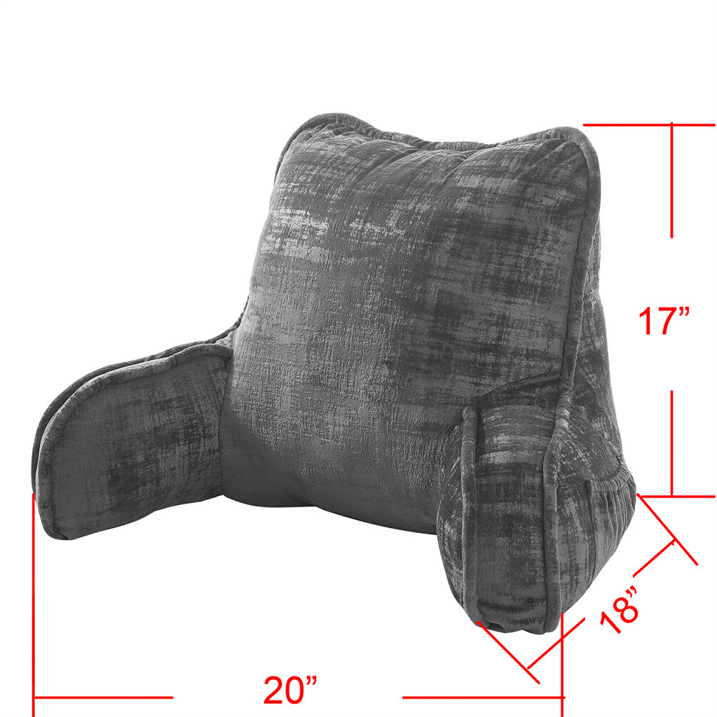 Multi Velvet Backrest Pillow Bed Cushion Support Reading Back Rest Arms Chair