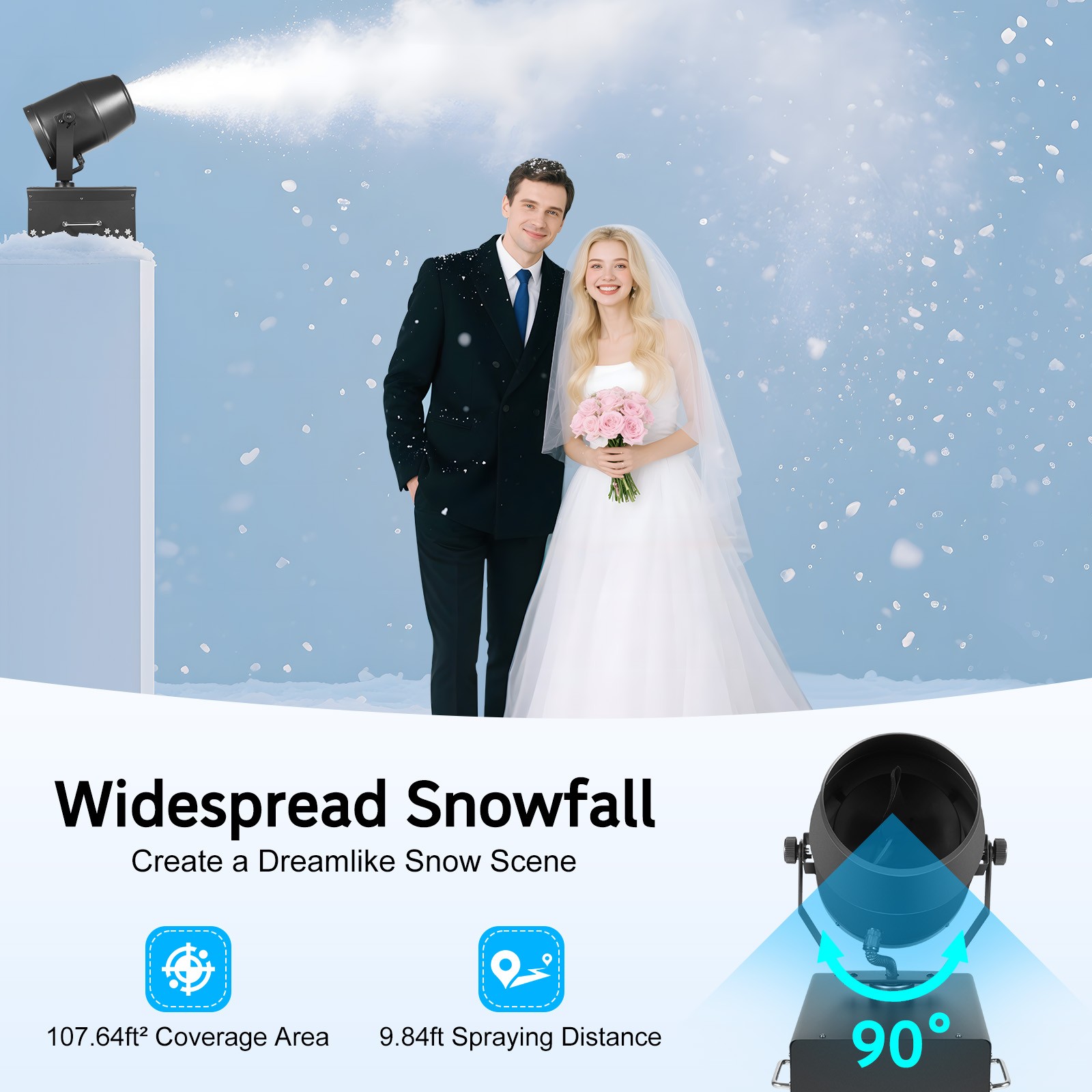 2000W Professional Snow Machine - Stage & Wedding Party Effect Shaking Head