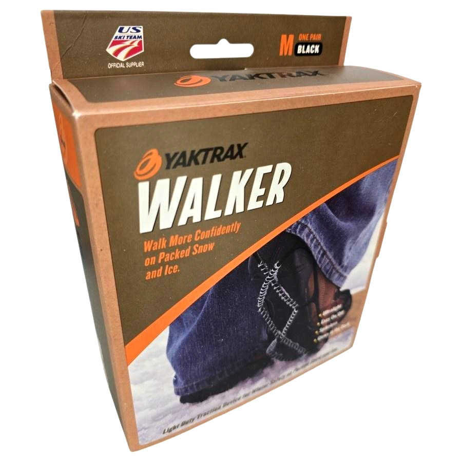 Yaktrax Walker Ice Traction Cleats Medium Black Shoe Grips One Pair Snow Ice Box