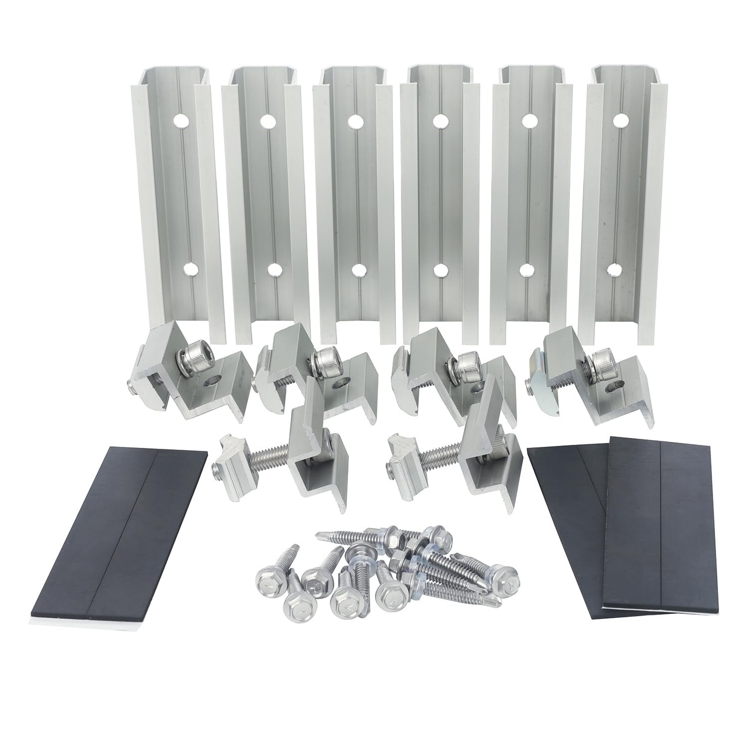 Solar Panel Roof Mounting Kit,Complete 2 Panel Solar Rack System for Side by ...