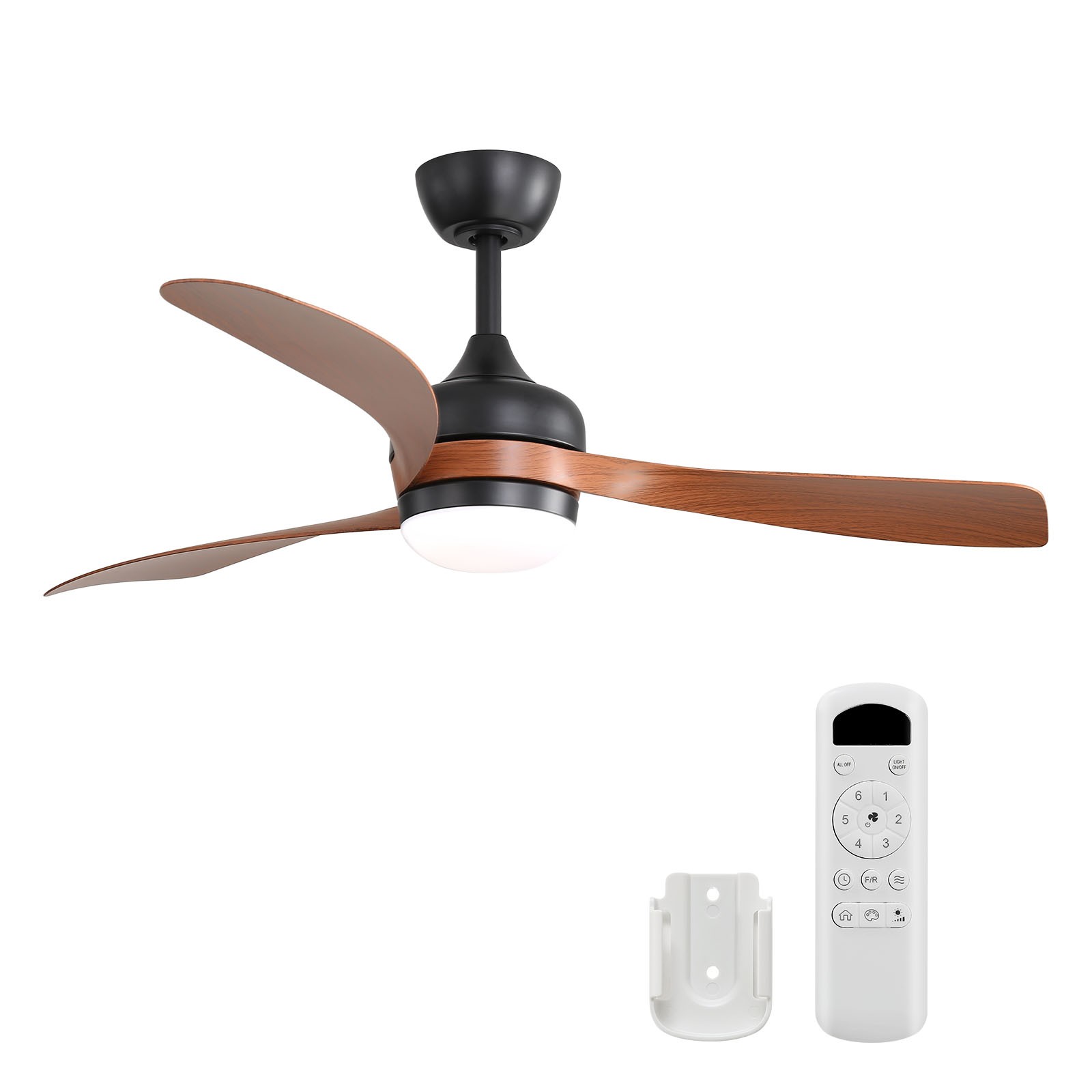 52-INCH Ceiling Fan With Reversible DC Motor and 18W LED Light,Remote Control