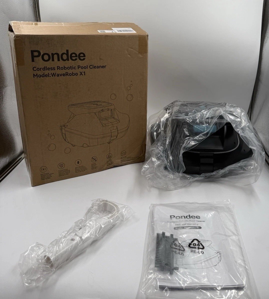 Poundee X1 Robotic Pool Vacuum Cordless Pool Cleaner With 120mins No Charger