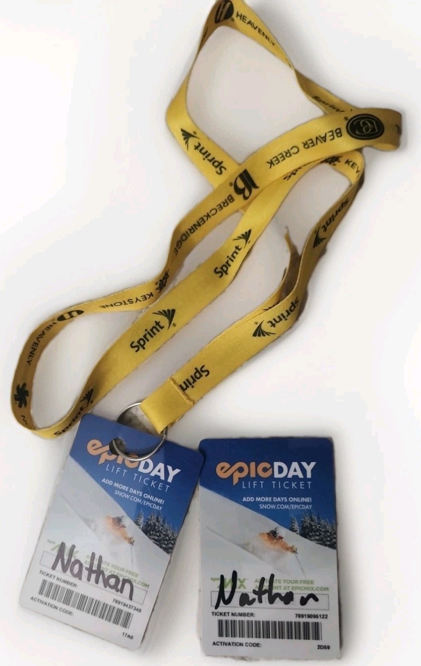 Official Keystone Northstar Yellow Lanyard Epic Day Youth Lift Tickets 2024