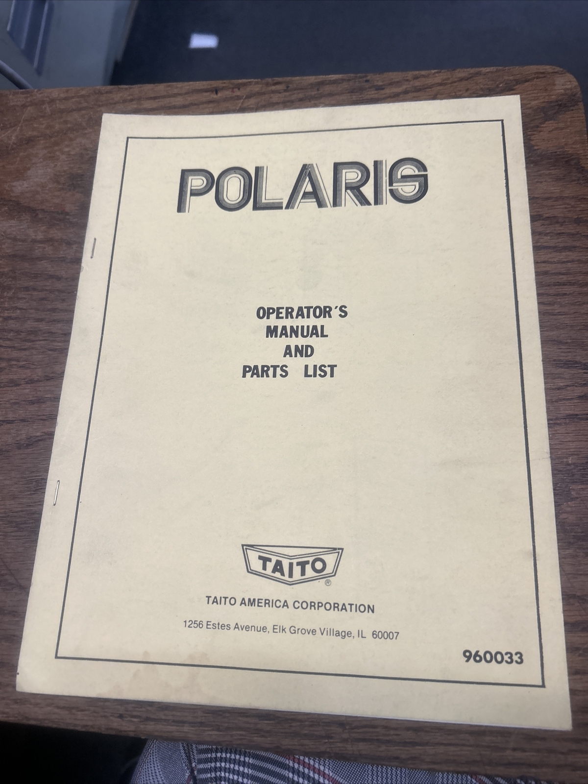 Taito POLARIS Arcade Video Game Manual - good used original
