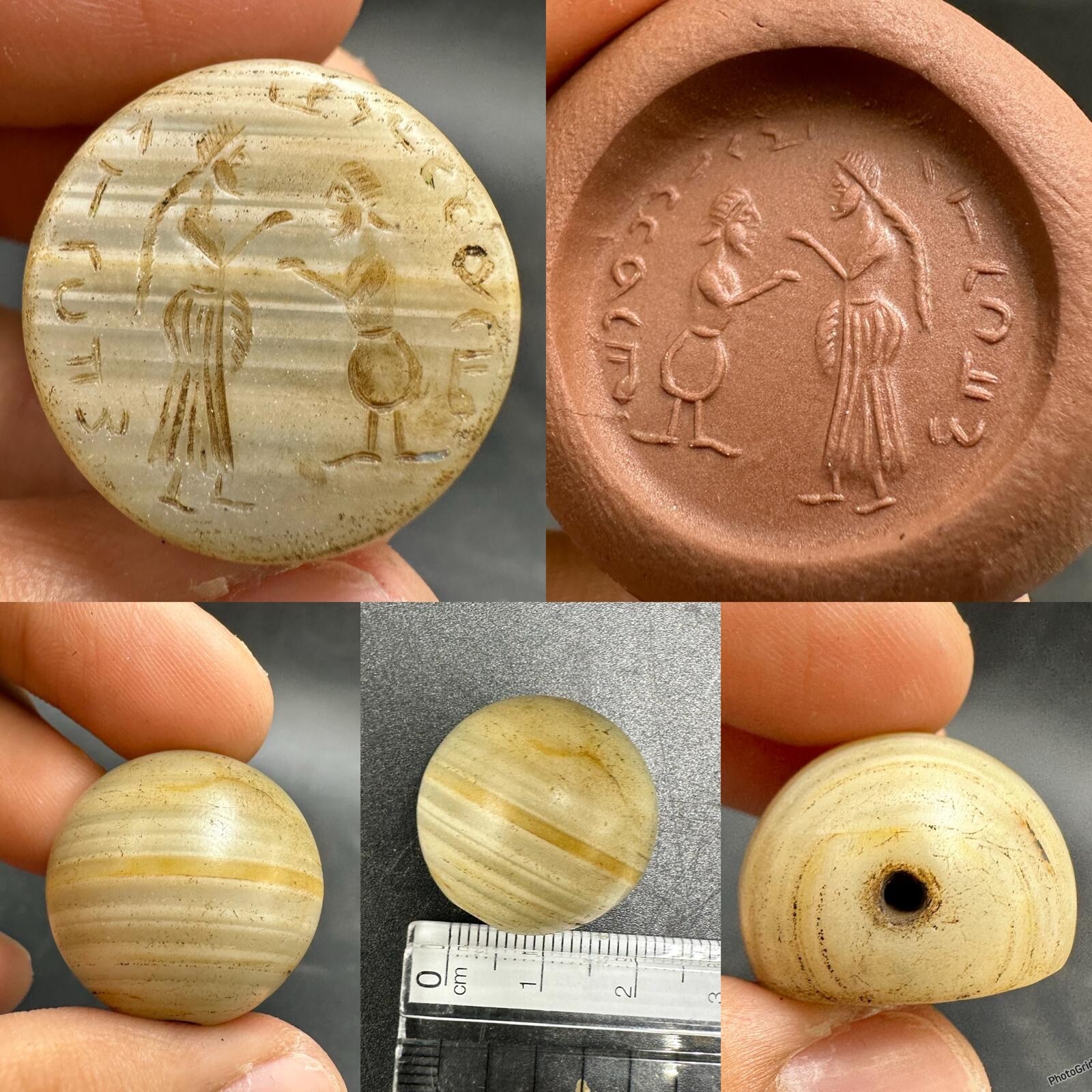 Roman ancient sassani near eastern king wonderful engraved seal intaglio stamp