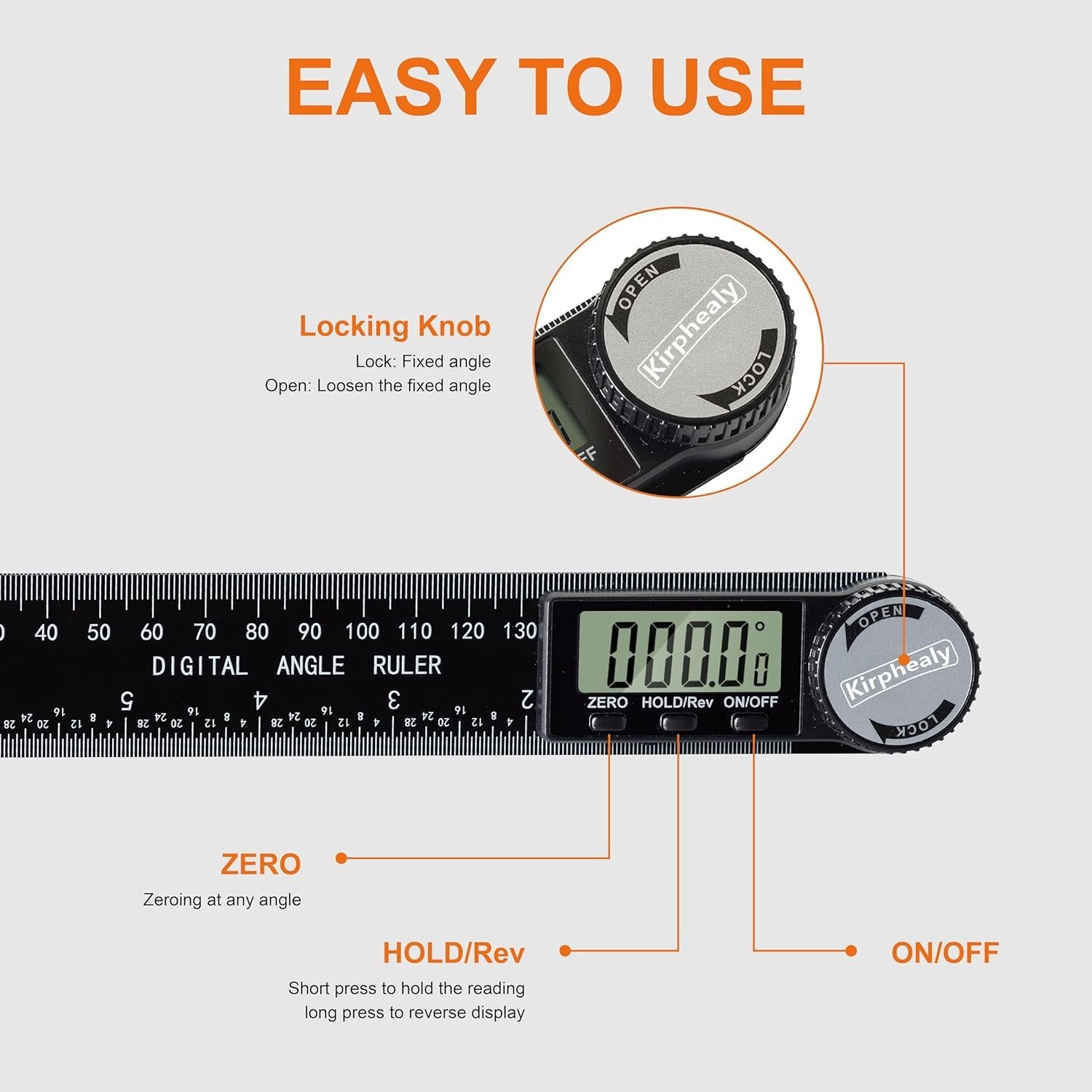 Durable 7-Inch Digital Protractor – Enhance Precision in Home Improvement Tasks