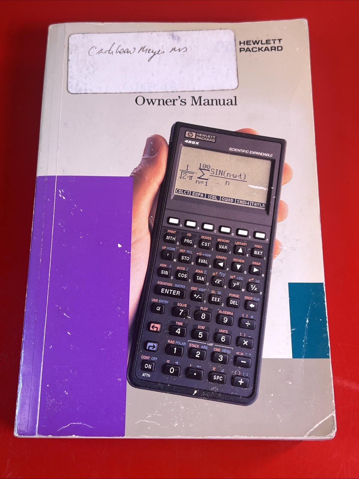 Hewlett Packard HP 48 Calculator Owner's Manual 1992