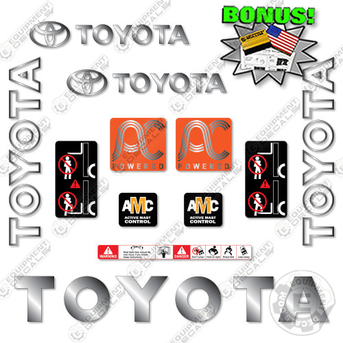 Fits Toyota 8FBE20U Decal Kit Forklift - 7 YEAR 3M OUTDOOR VINYL!