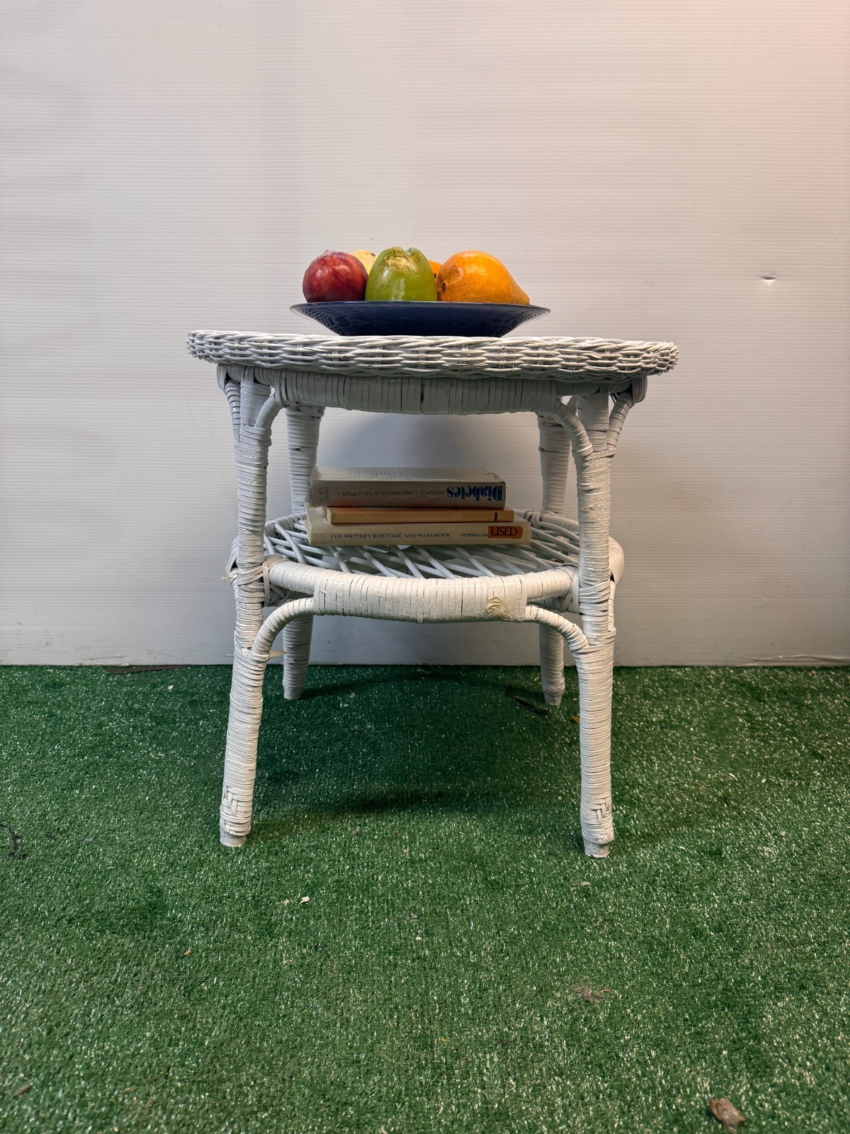 Tranquility Handwoven Wicker End Table for Home Storage Living Room