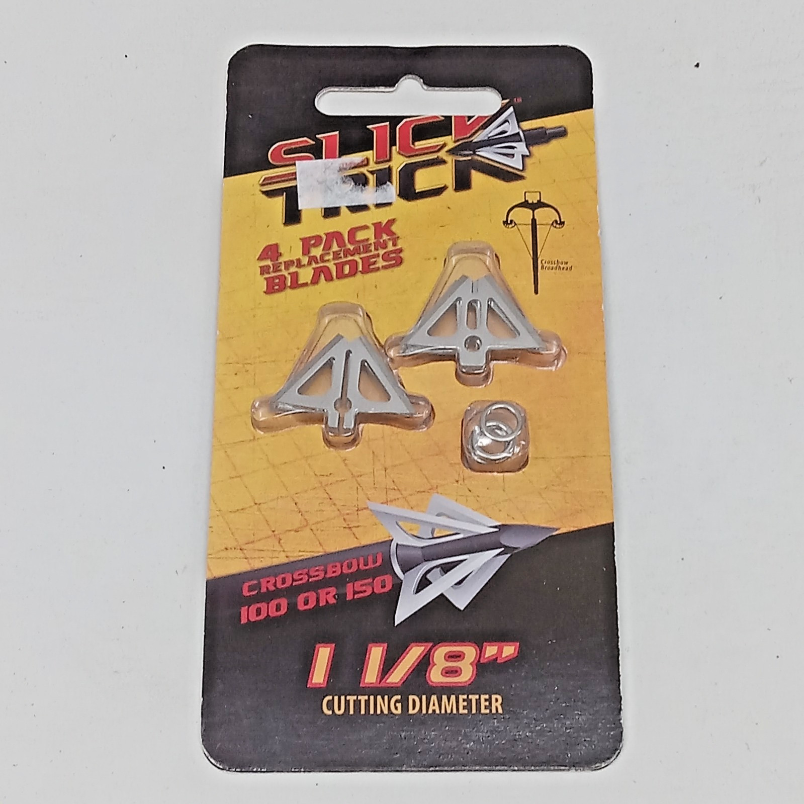 NEW 4 PACK REPLACEMENT BLADES SLICK TRICK CROSSBOW BLADES 1 1/8" CUT DIAMETER