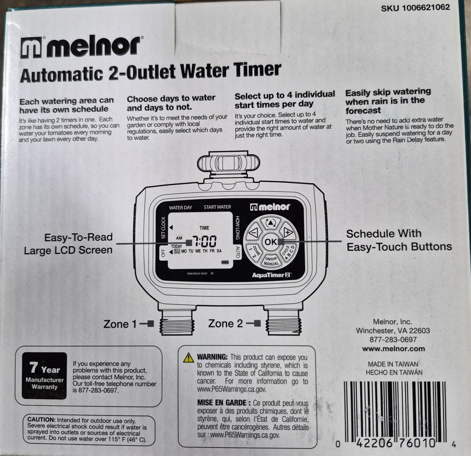 Melnor Automatic 2-outlet Water Timer *NEW*