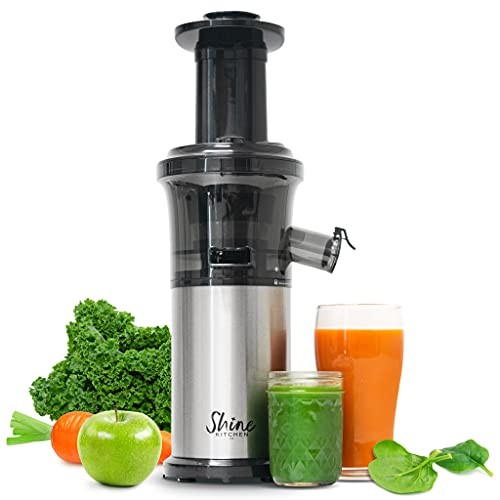 SJV-107-A Slow Juicer, 5.5 x 5.2 x 19.5, Silver, Black
