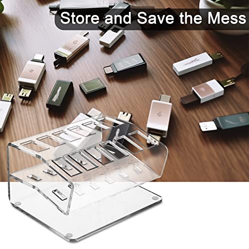 USB Flash Drive Holder Stand USB Memory Stick Storage Organizer, Acrylic USB