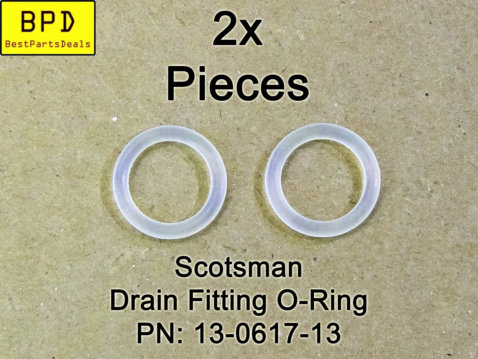 2x Scotsman Drain Fitting Polyurethane O-Ring Replacement PN: 13-0617-13