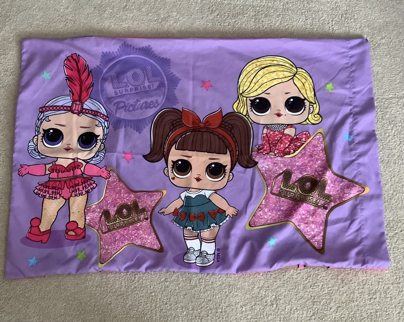 LOL SURPRISE Babies Dolls Pillow Case 29x20 Poly Franco Manufacturing Reversible