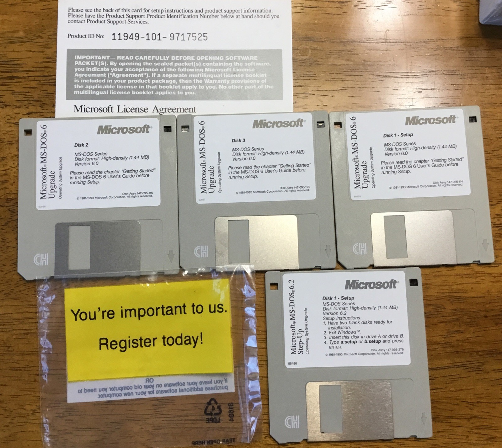 Microsoft MS-DOS 6.2 Step-UP Upgrade from MS-DOS 6.0 to 6.2