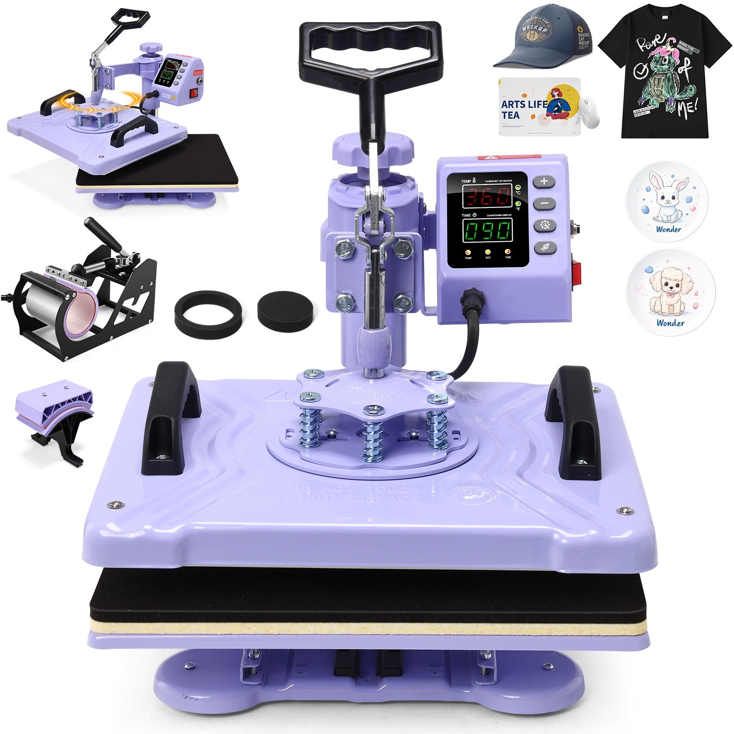 5-in-1 Heat Press Machine for T Shirts 12x15"Professional Swing Away Heat Press