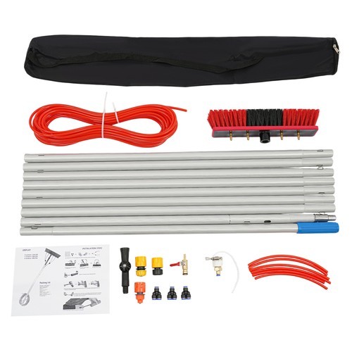 Outdoor Solar Panel Cleaning Brush Kit Window Cleaning Water-Fed Rod Cleaner Kit