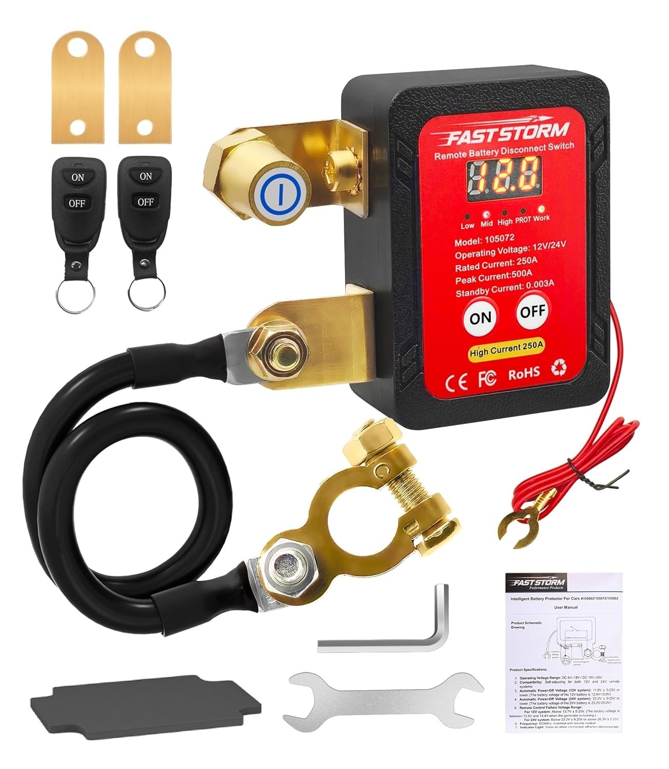 Interruptor remoto 12V DC desconectar bateria auto antirrobo control inteligente