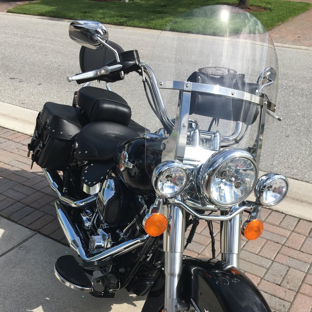 28'' x 22'' Detachable Quick Release Windshield For Harley Road King 94-25 Clear