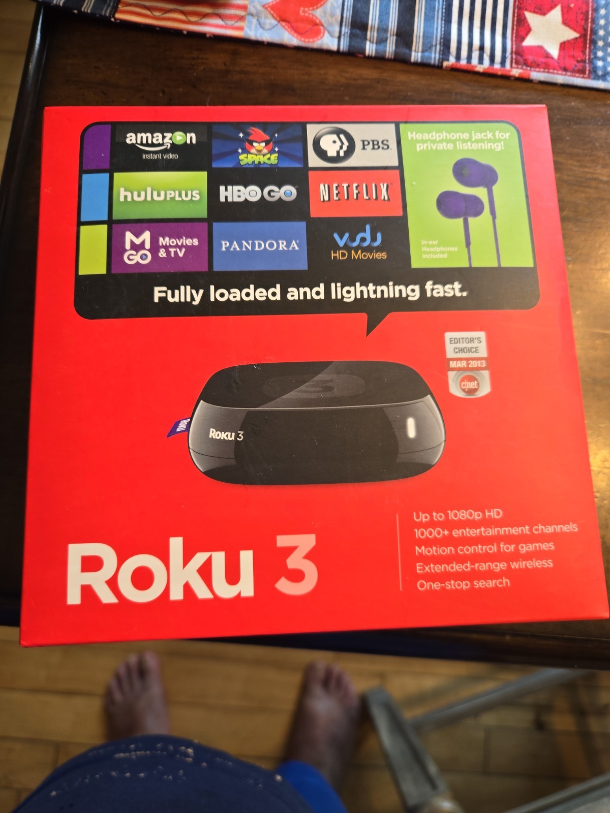 Roku 3 Streaming Media Player 4200R HDMI Wi-Fi 1080p Headphone Jack