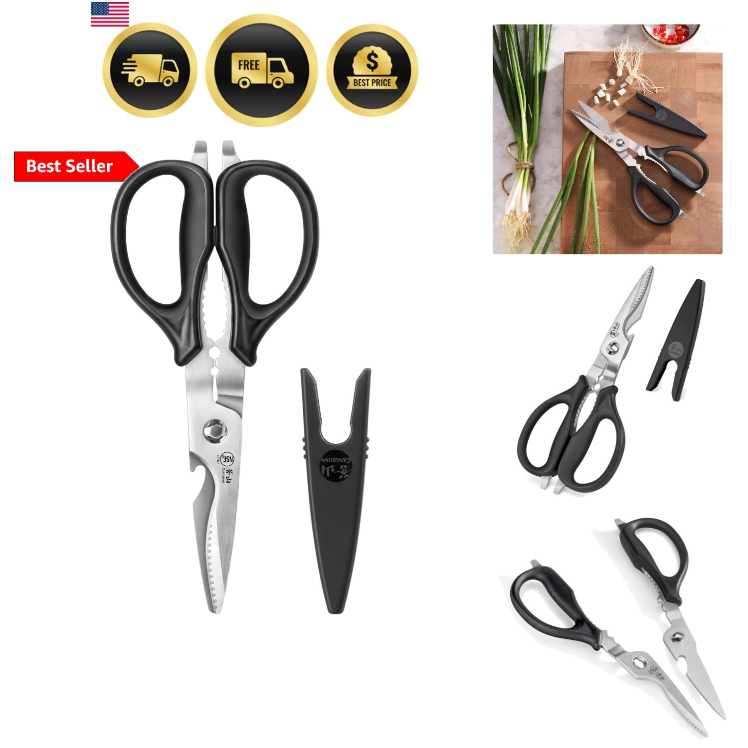 Kitchen Shears Heavy Duty Multipurpose Stainless Steel Cutlery