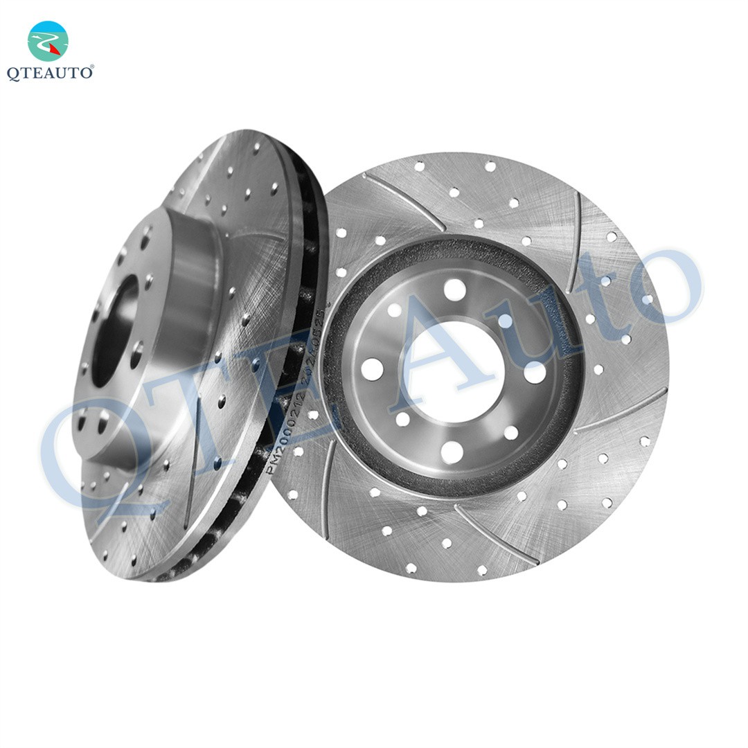 Front 240mm Drilled Slotted Brake Disc Rotors For 1990 1991 Honda CRX