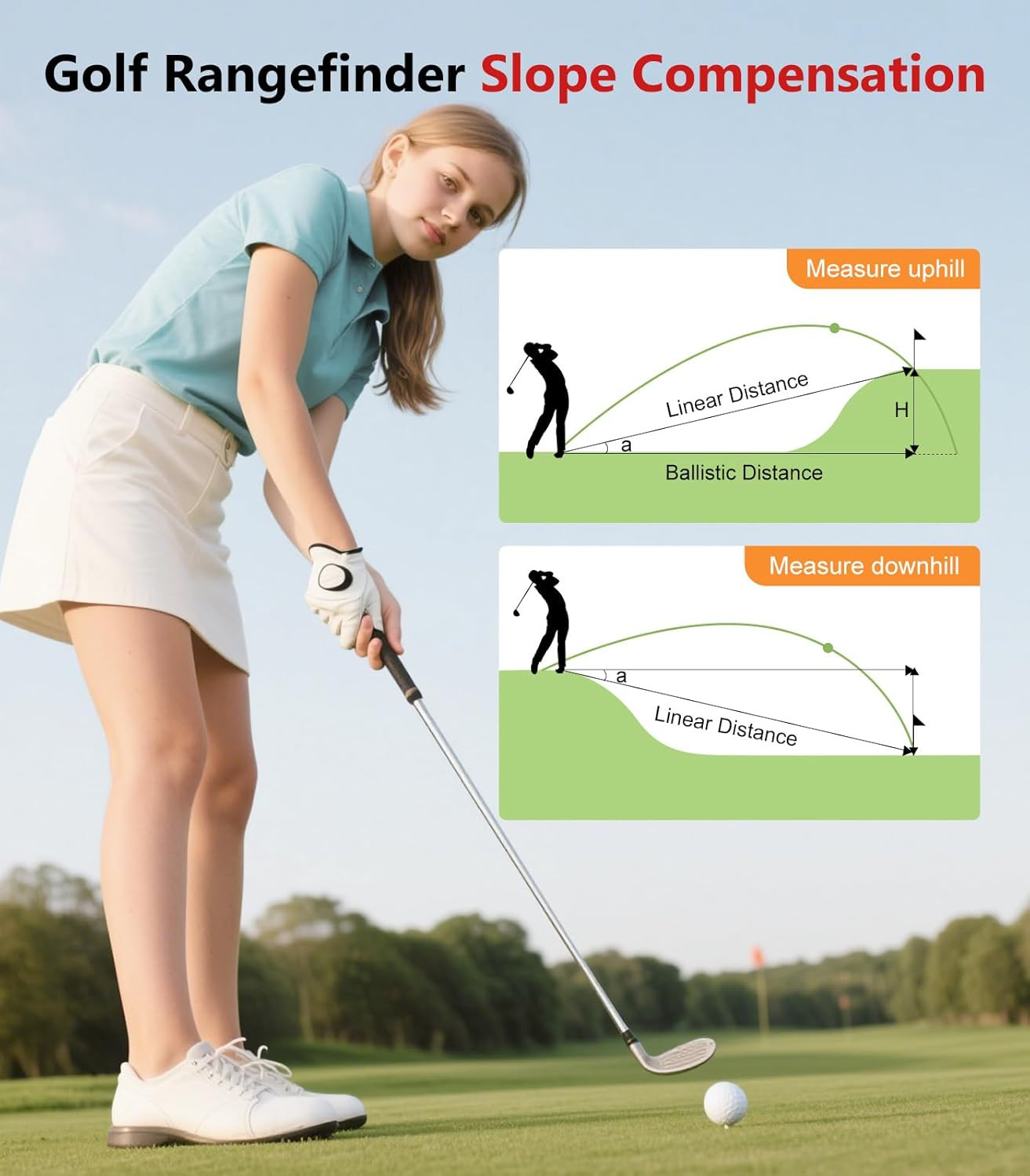 Range Finder Golf Rangefinder with Slope, 1200 Yards Golf Range Finder