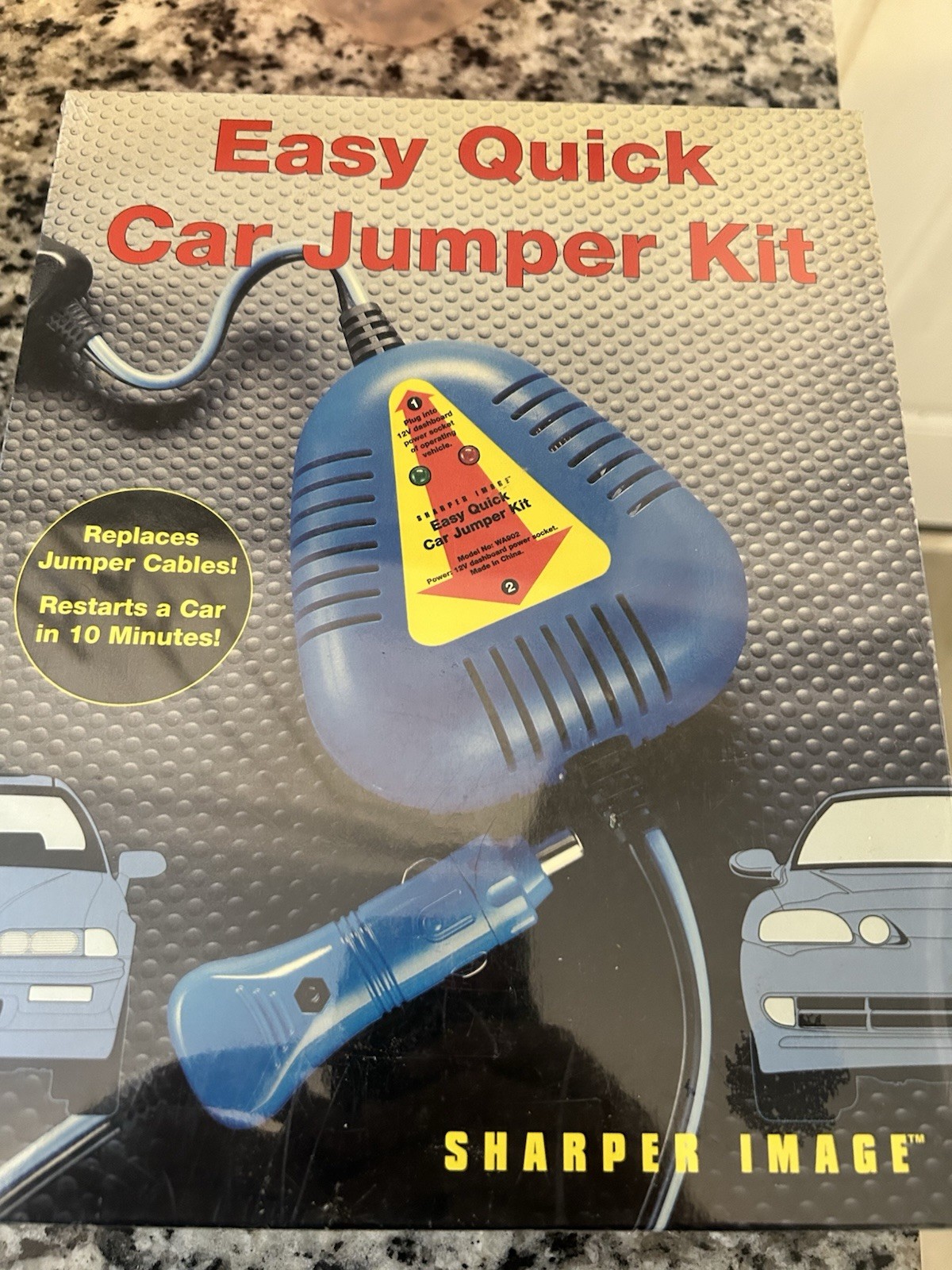 NEW Sharper Image WA902 Easy Quick Car Jumper Kit - Uses Vehicle Power Socket