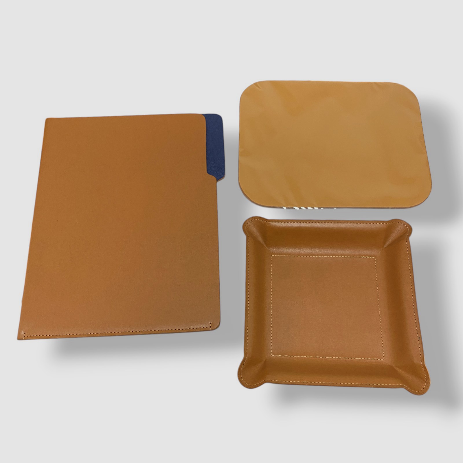 Graphic Image Brown Tan Bleeker 3-Piece Desk Accessory Set