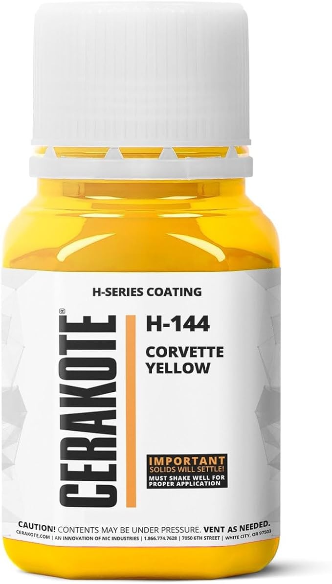 Cerakote H-Series Oven Cure H-144P Corvette Yellow Ceramic Coating (16oz) Part B