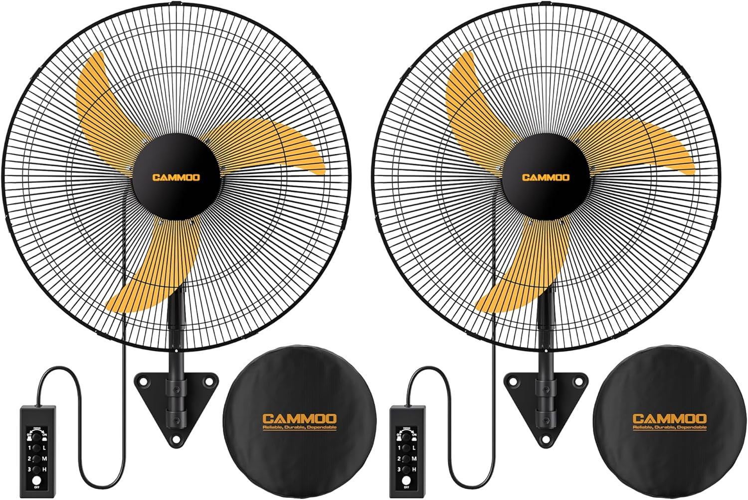 20 Inch Wall Mount Fan Oscillating with 600D Oxford Cover, Extended 3.3Ft Wired