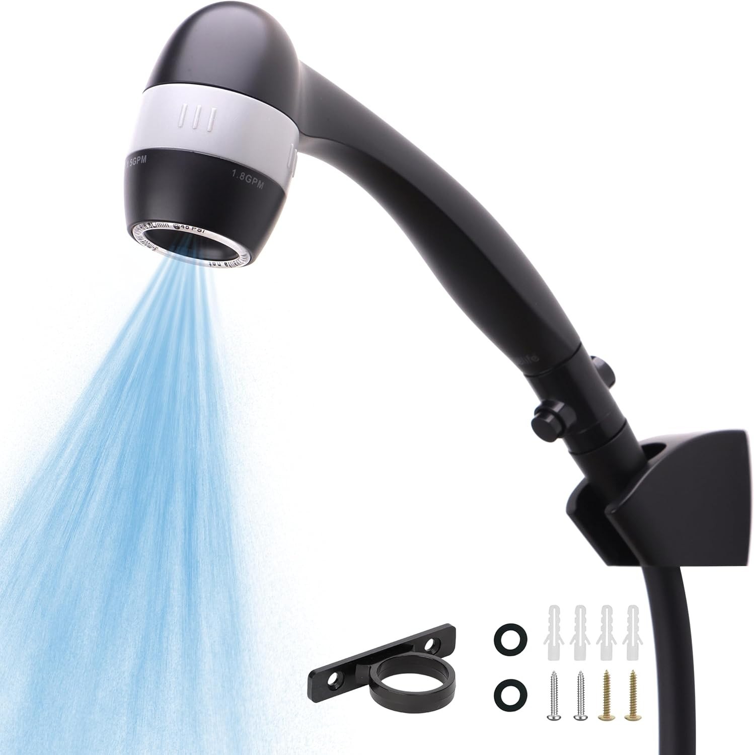 High Pressure RV Shower Head with Hose and on off Switch 3 Flow Rate for Saving