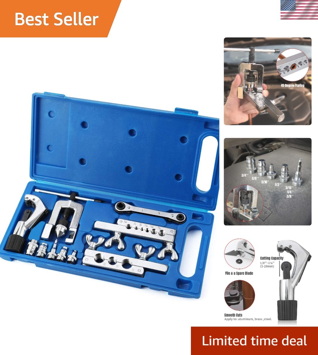 Comprehensive Flaring & Swaging Tool Kit - Ideal for HVAC Technicians & Plumbers