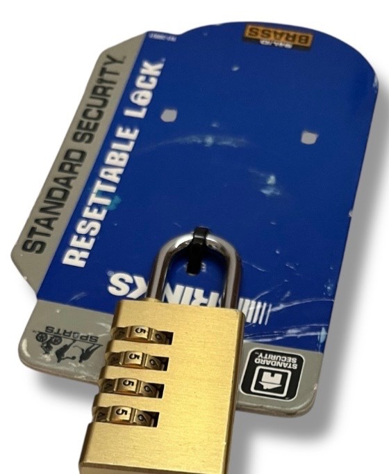 Padlock BRINKS Solid Brass 4-Dial Resettable Padlock Chrome Plated Combination