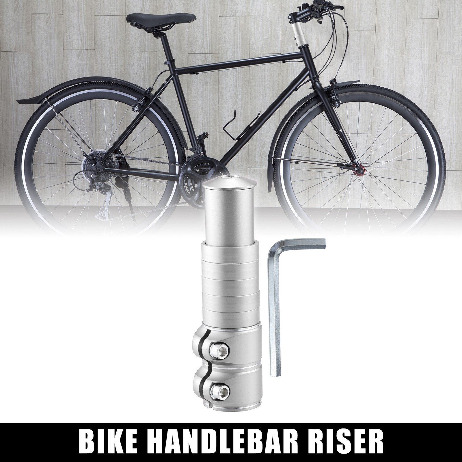138mm Mountain Bike Stem Bicycle Parts Aluminum Alloy Silver Tone 1 Set