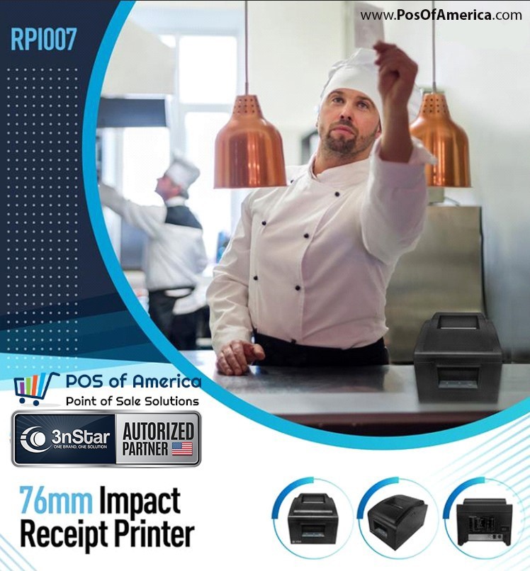 3nStar 76mm Impact Receipt Kitchen Printer RPI007 4.5 lines per second USB NEW