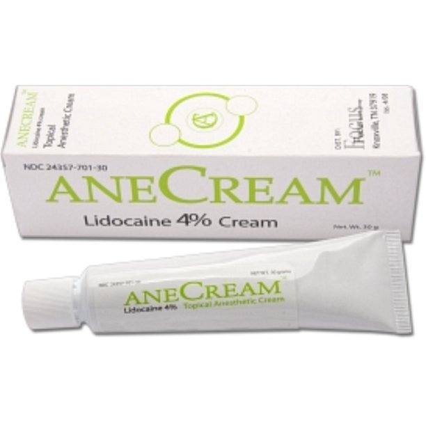 AneCream Lidocaine 4% Cream Topical Anesthetic Non-Greasy Cream 5g Tubes 5 Count